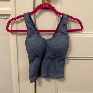 Altar'd State Blue Ribbed Tank Top